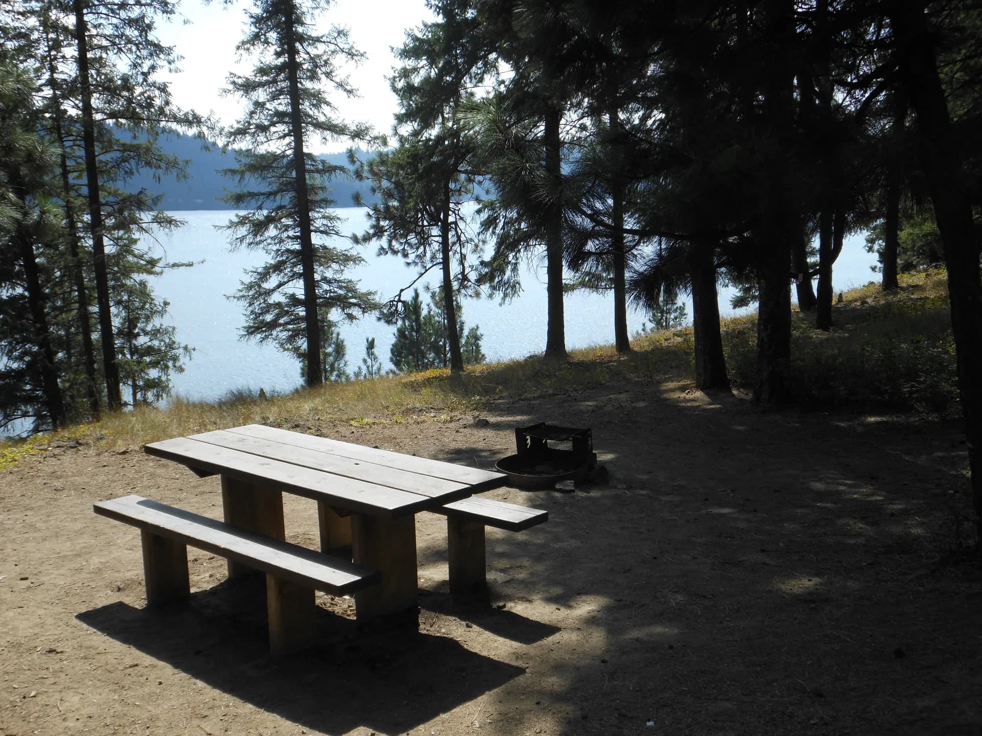 Bell Bay Campground on a lake in Idaho Panhandle National Forests, northern Idaho