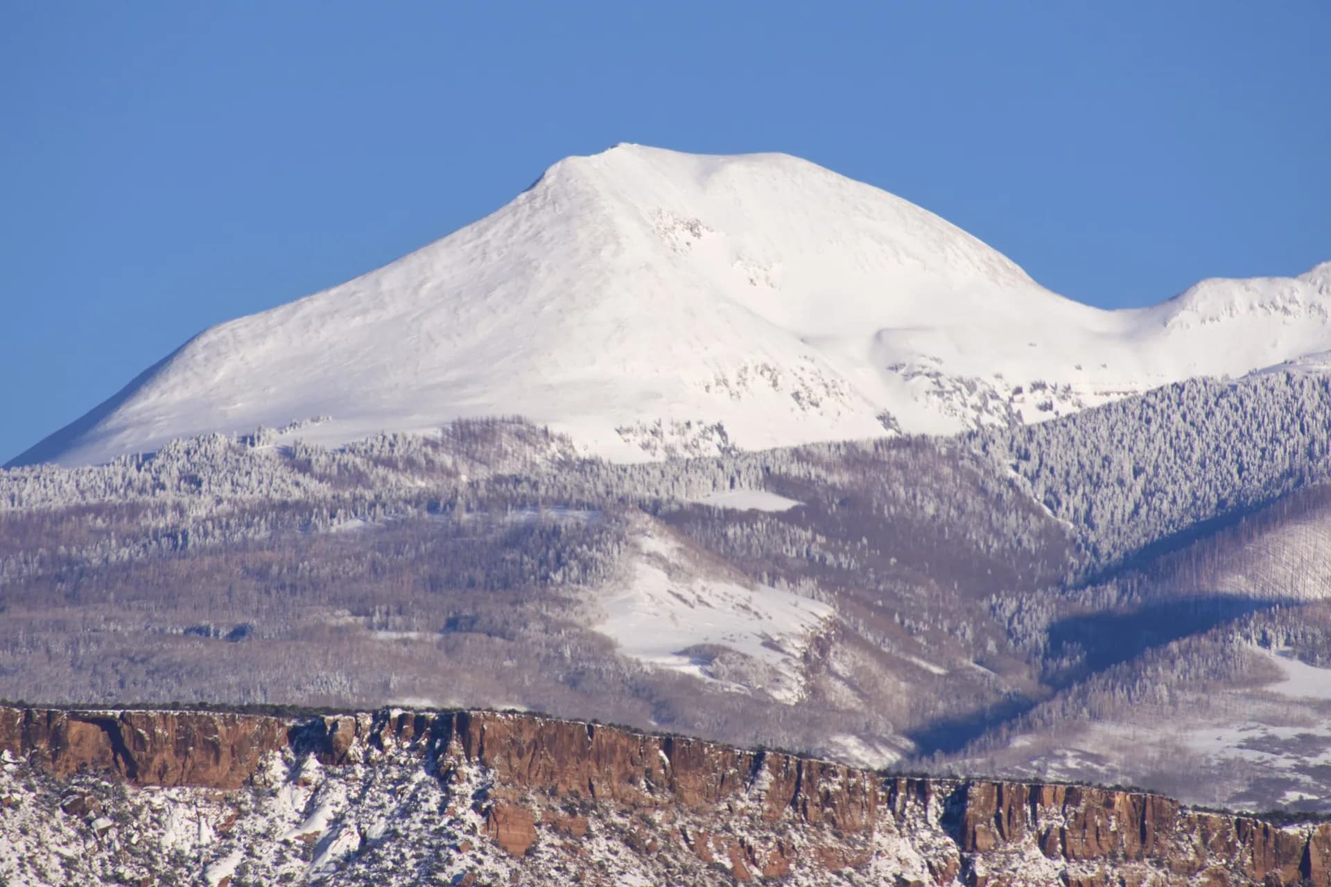 Mount Mellenthin rising above the La Sal Mountains in Manti-La Sal National Forest, Utah