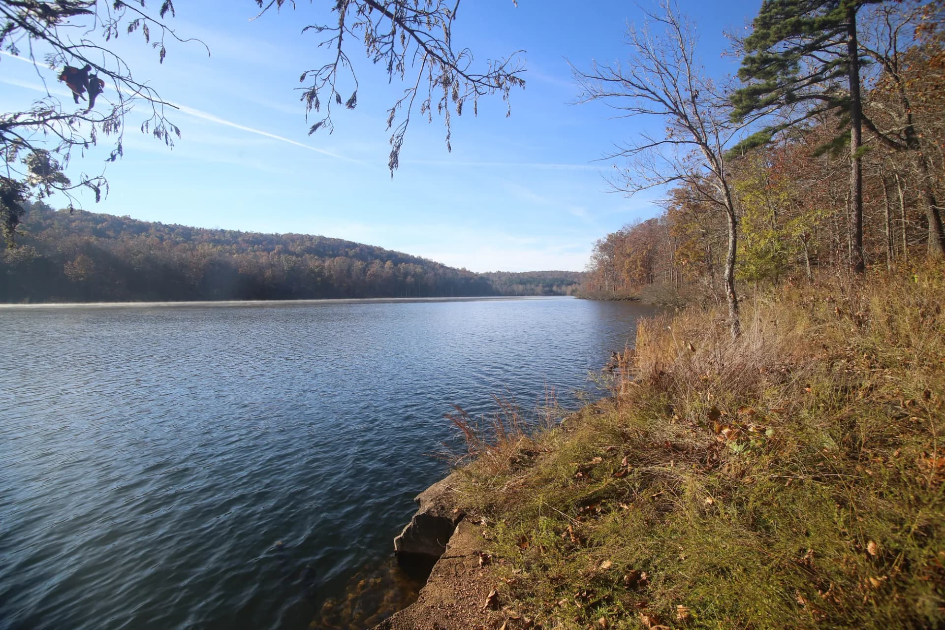 Council Bluff Lake surrounded by hardwood forest, Mark Twain National Forest, Missouri