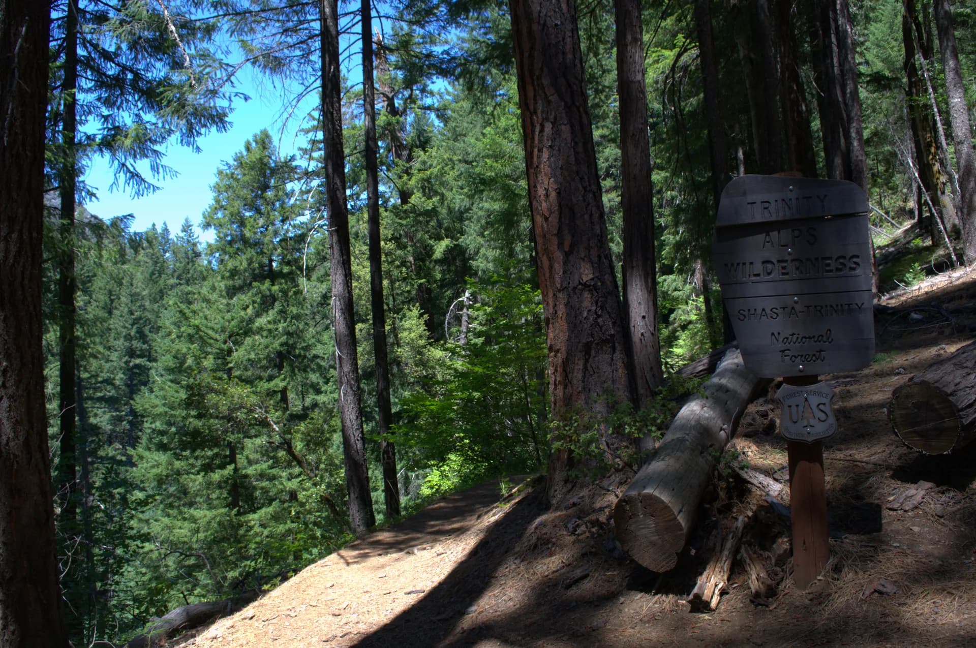 Canyon Creek Trail through Trinity Alps Wilderness in Trinity National Forest, northern California