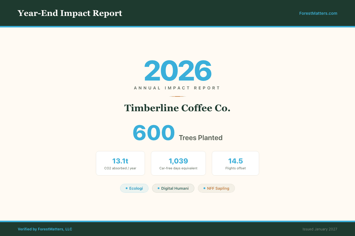 ForestMatters year-end impact report cover page
